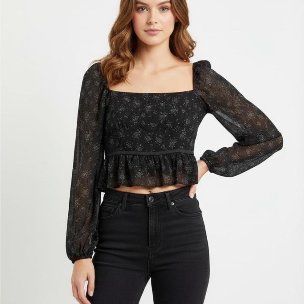 Privacy Please Black Floral Blouse